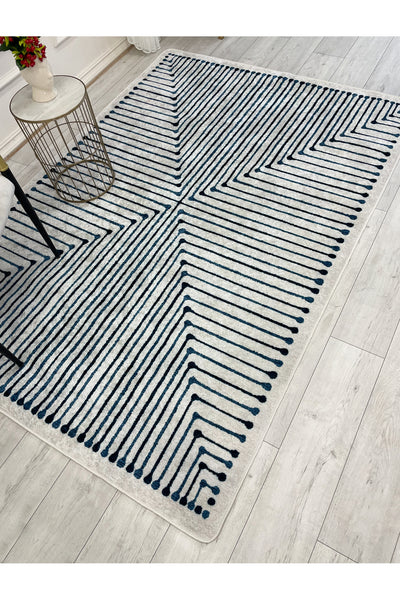 Terracotta Color Chenille-Look Design Runner Kitchen Rug