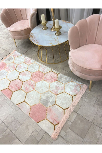 Honeycomb Pattern Latex Rug