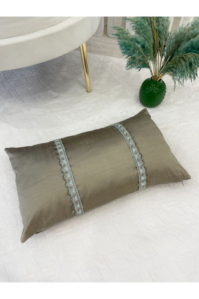 Imported Silk Cushion Pillow Cover with Cord (30x50) (Gold Color) - Classic