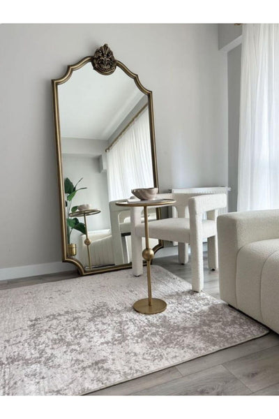 Solid Beige Latex Base Decorative Rug