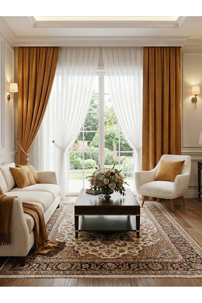 CAMEL Color 1/3 DENSE PLEAT Honeycomb Weave Soft Panama Blackout Curtain