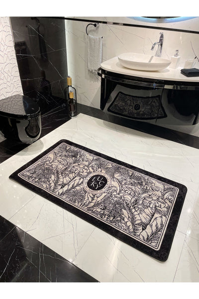 Single Floral Pattern Lucky Latex Base Bathroom Mat (60X100 SIZE)