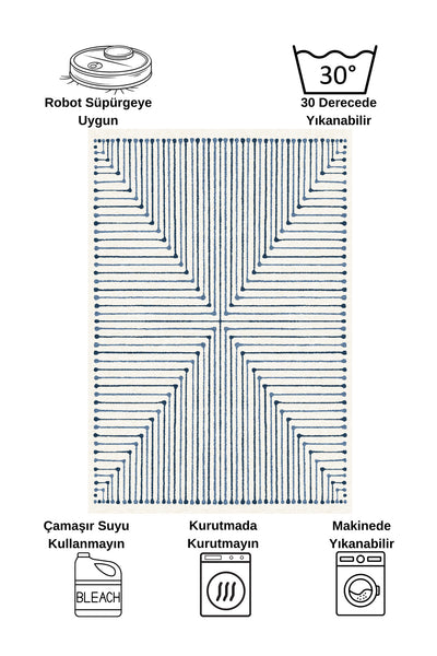 Terracotta Color Chenille-Look Design Runner Kitchen Rug