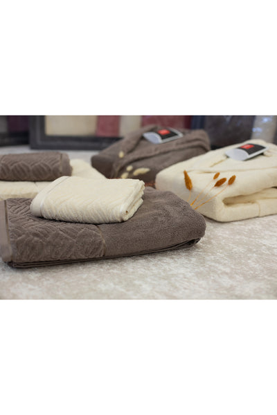 6-Piece Gray - Salmon Family Bathrobe Set