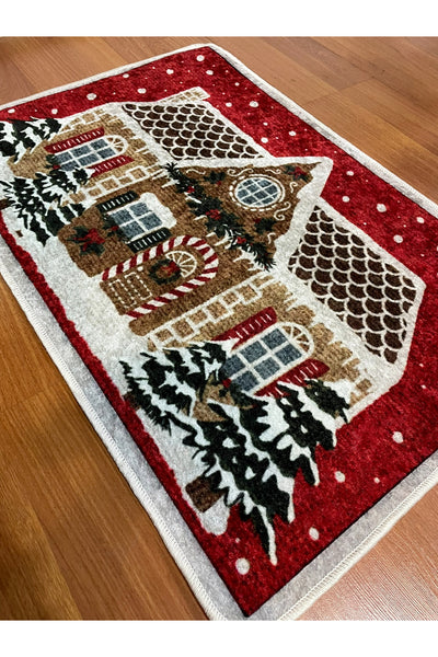 Christmas-Themed Doorstep Tree Skirt Mat Red (60x90)