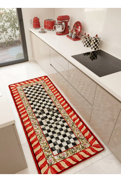 Pink - Mackenzie Style Checkered Kitchen Entryway Runner Rug