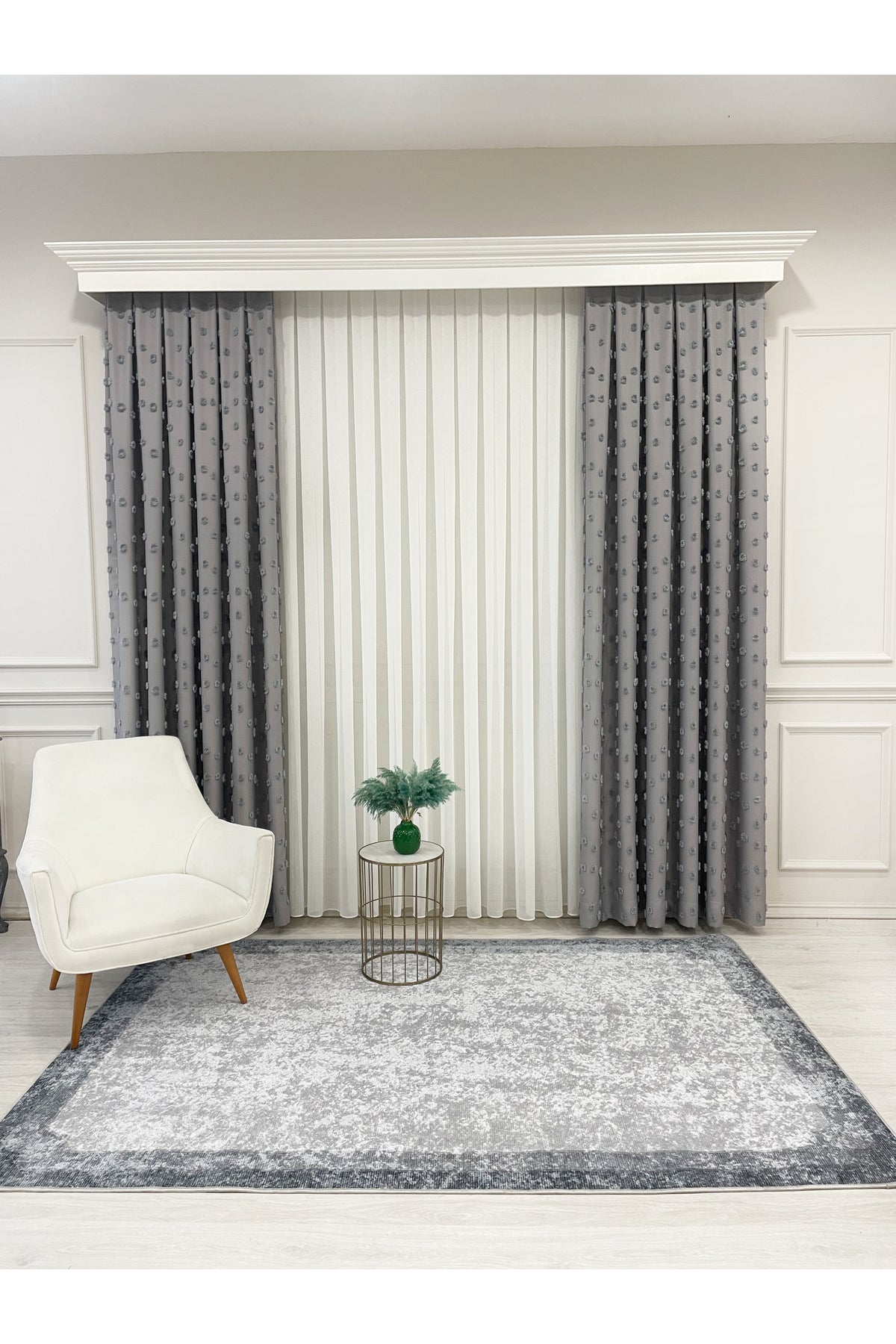 BEIGE-BLACK Framed Border Modern Pattern Latex Base Rug