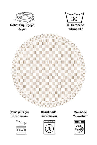 Gray Mackenzie-Style Plaid Latex Base Runner Rug