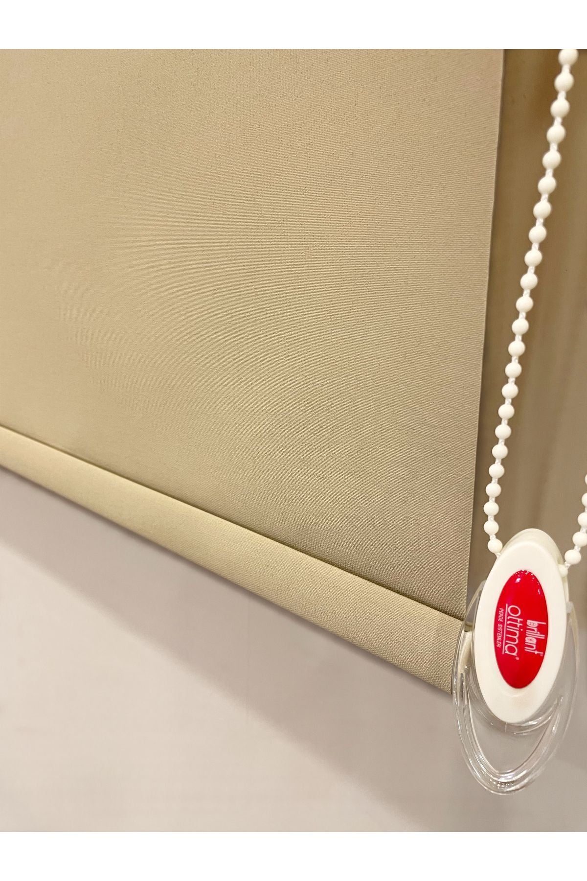 Cream Color Linen-Look Thick Fabric Roller Shade Modern Curtain