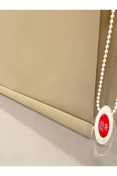 Cream Color Linen-Look Thick Fabric Roller Shade Modern Curtain