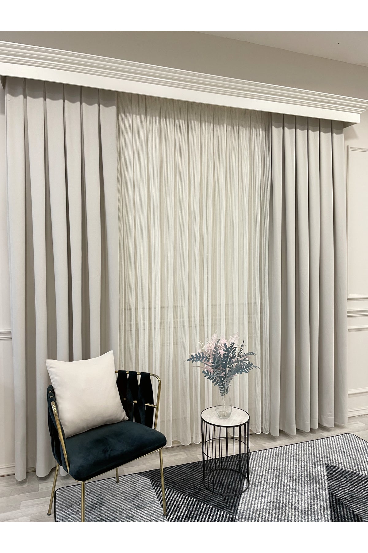 CAMEL Color 1/3 DENSE PLEAT Honeycomb Weave Soft Panama Blackout Curtain