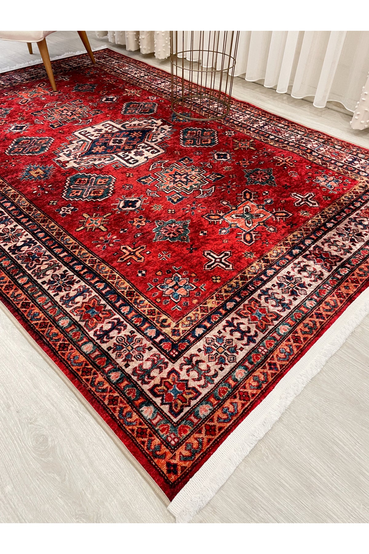 Kilim Motif Classic Non-Slip Base Round Rug