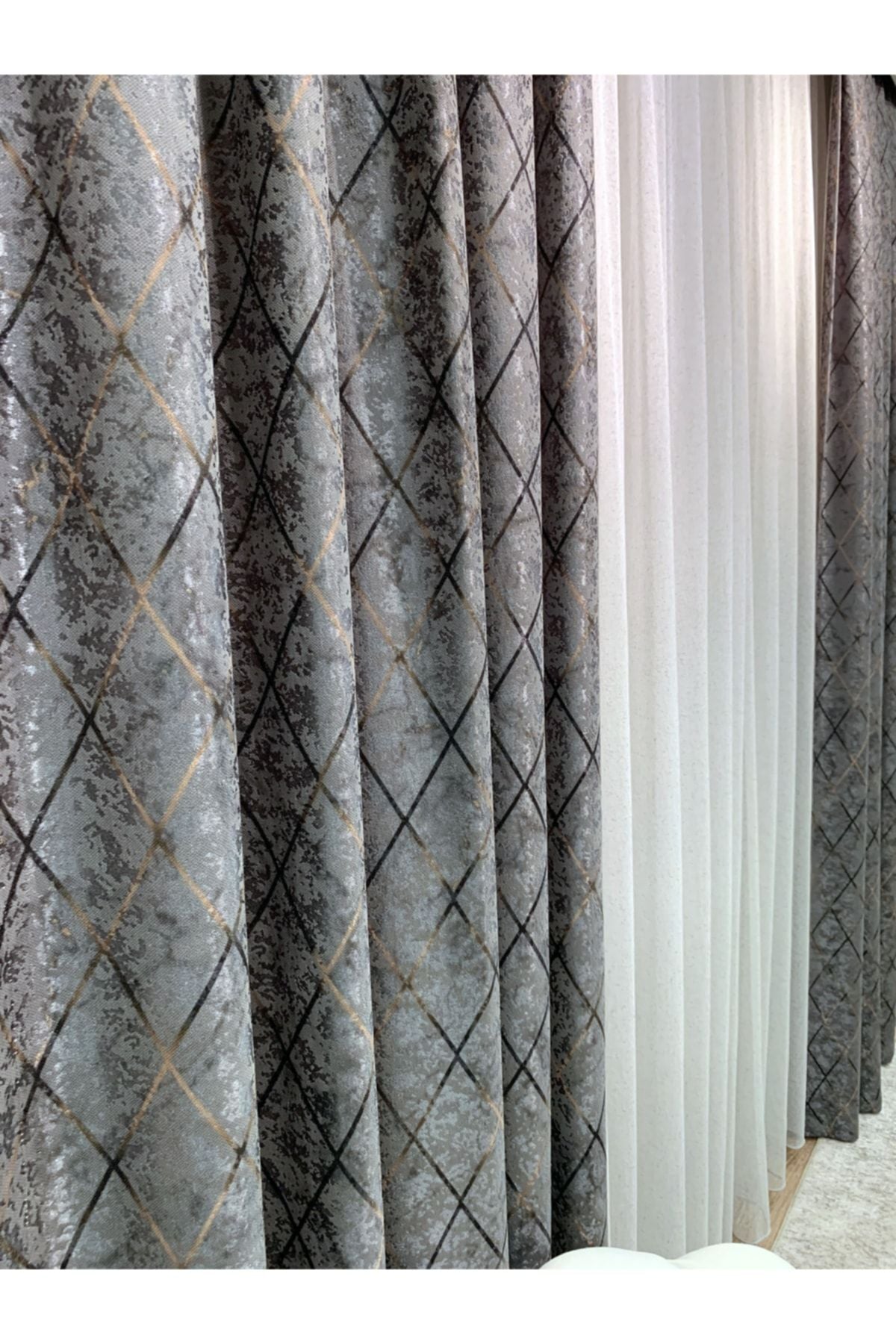 Liva Loren Model 1/2.50 Pleated Blackout Curtain Khaki Brown