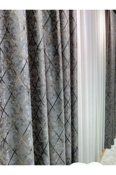 Liva Loren Model 1/2.50 Pleated Blackout Curtain Khaki Brown