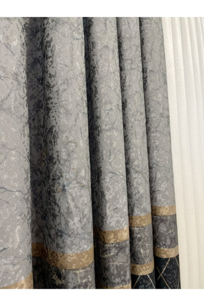 Liva Alita Model 1/2.50 Pleated Blackout Curtain Navy-Gray