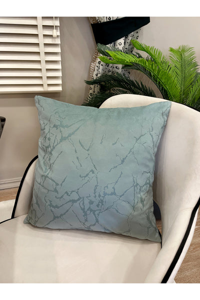 Set of 2 Velvet Throw Pillow Covers Ecru-Silver Foil (45X45)