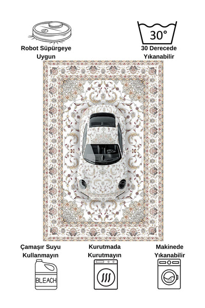 Vintage Car Pattern Latex Base Rug