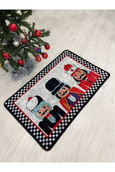 Lead Soldier Detailed Decorative Christmas Doormat Size 60x90
