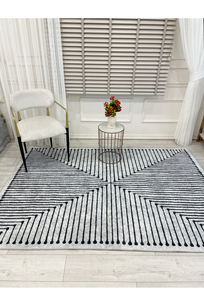 Terracotta Color Chenille-Look Design Runner Kitchen Rug