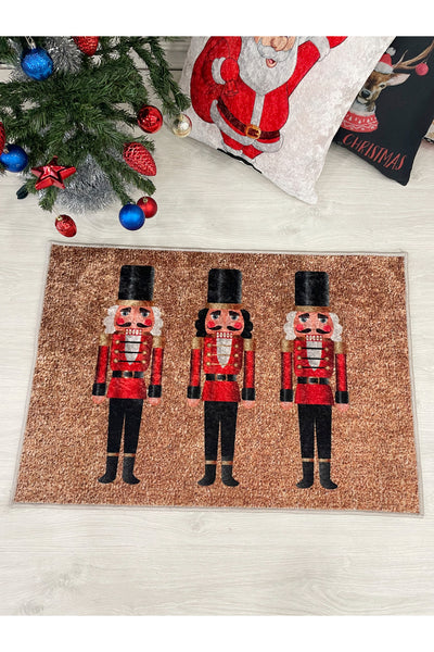 Lead Soldier Detailed Decorative Christmas Doormat Size 60x90