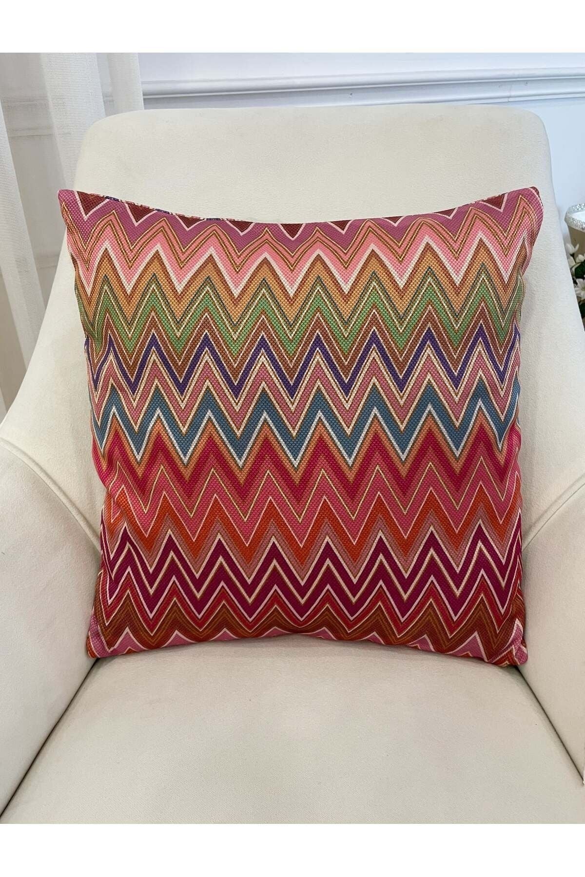 Zigzag Pattern Colorful Cushion Cover 45x45
