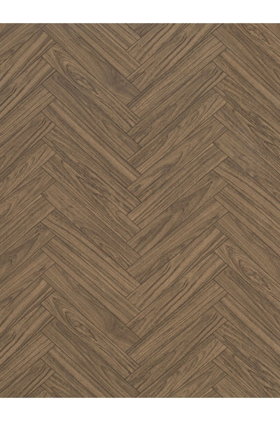 1 Meter Wide - PARQUET PATTERN BROWN - PVC Floor Covering - Felt-Backed Thick - Floor Flooring Mineflo