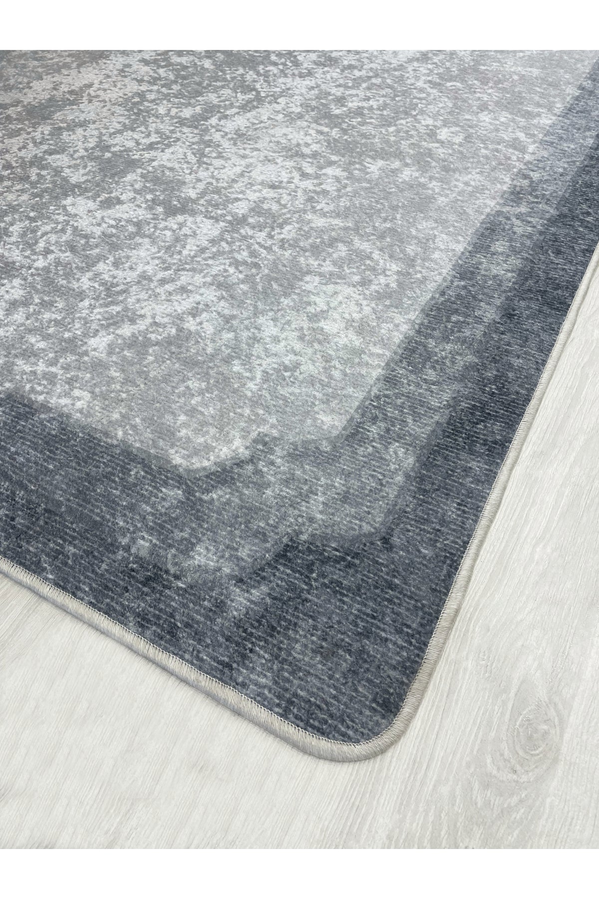 BEIGE-BLACK Framed Border Modern Pattern Latex Base Rug