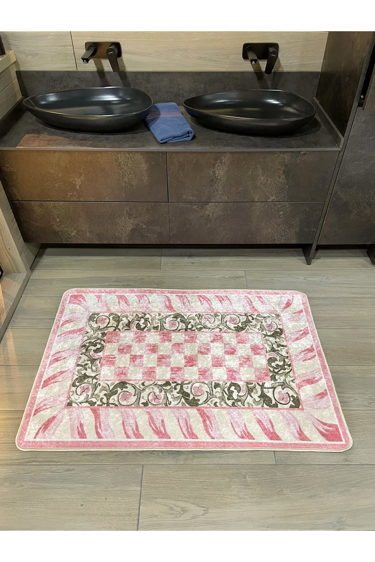 Floral Pattern Pink - Bathroom Mat (80 x 120)
