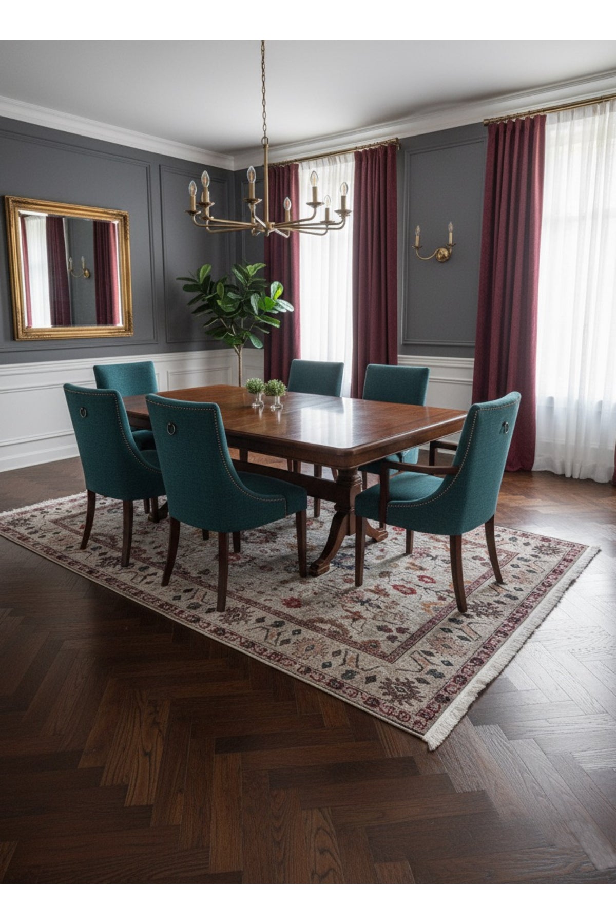 Beige Vintage Distressed Look Latex Base Rug