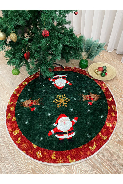Christmas-Themed Round Tree Skirt Rug (Size 80X80)