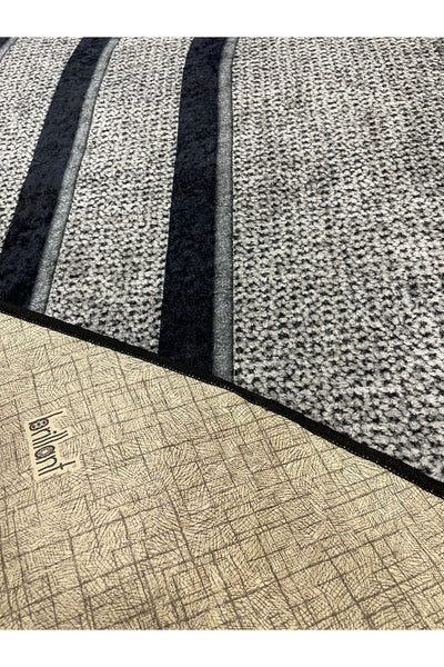 Jute Sisal Bordered Look Decorative Rug - Brown - Black