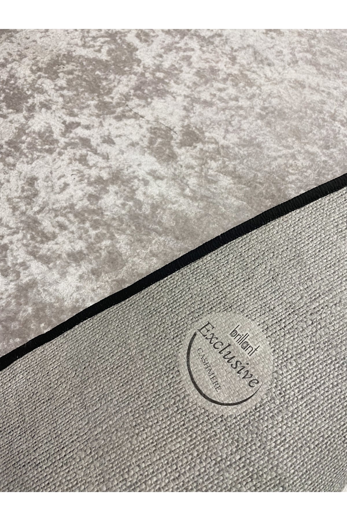 BEIGE-BLACK Framed Border Modern Pattern Latex Base Rug