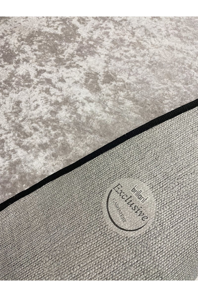 BEIGE-BLACK Framed Border Modern Pattern Latex Base Rug