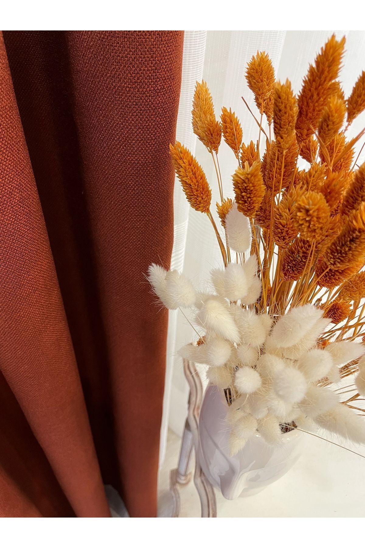 Stone Grey 1/3 Tight Pleat Linen-Look Blackout Curtain