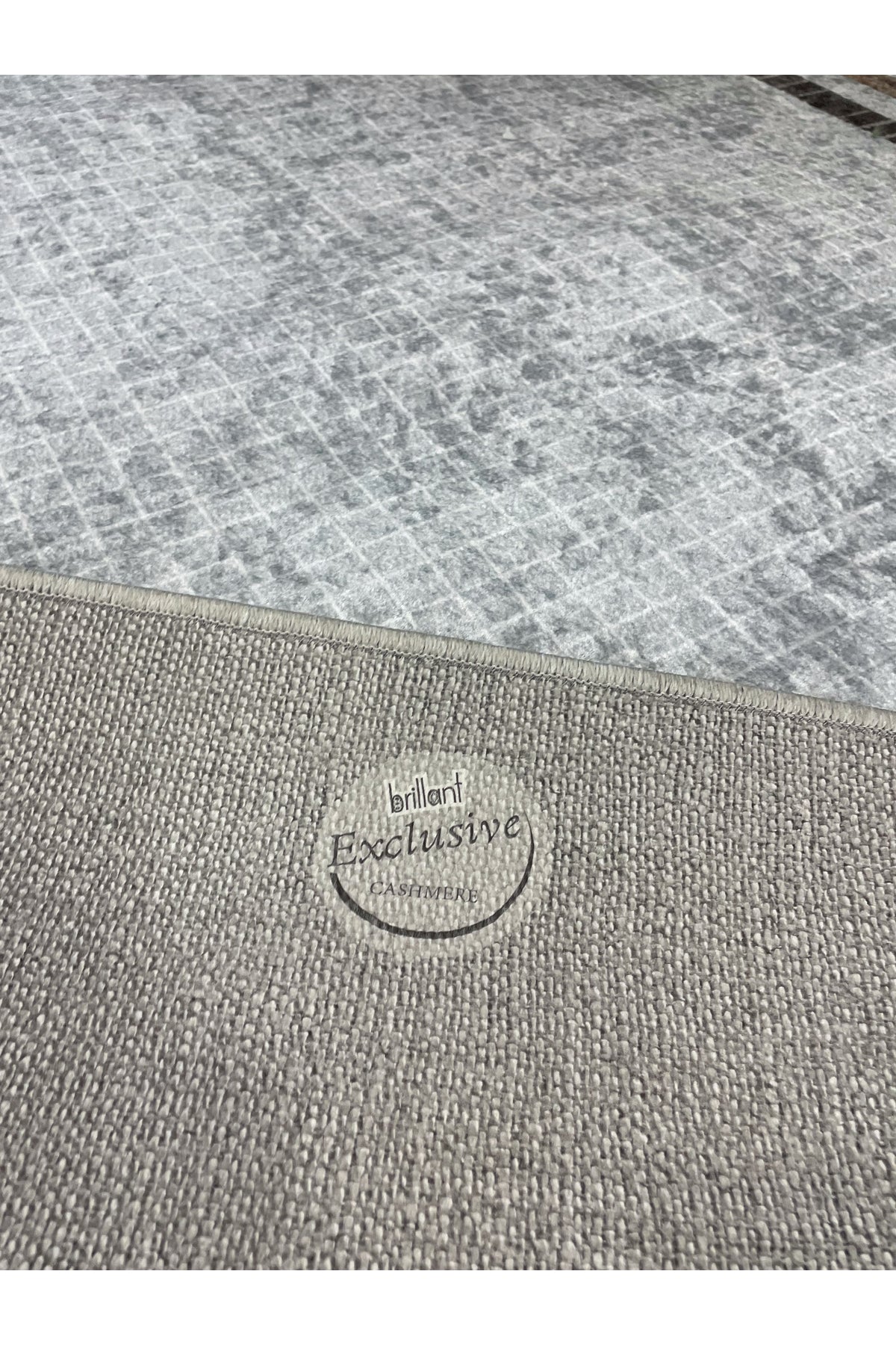 BEIGE Striped Bordered Non-Slip Base Framed Rug