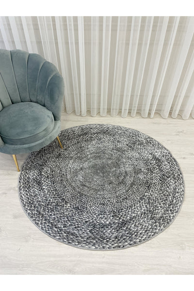 Jute Sisal Look 3D Colorful Latex Leather Base Rug