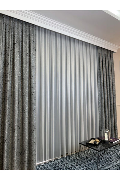 Liva Loren Model 1/2.50 Pleated Blackout Curtain Khaki Brown