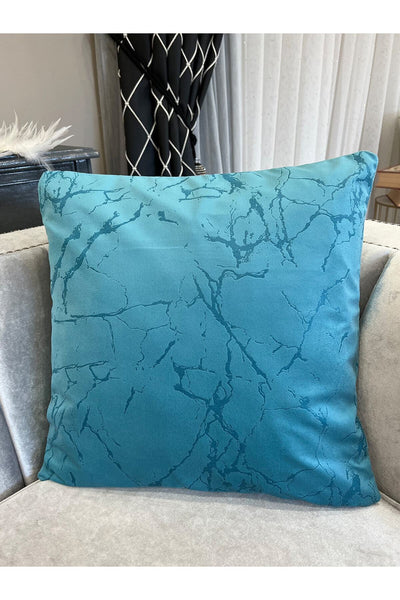 Set of 2 Velvet Throw Pillow Covers Ecru-Silver Foil (45X45)