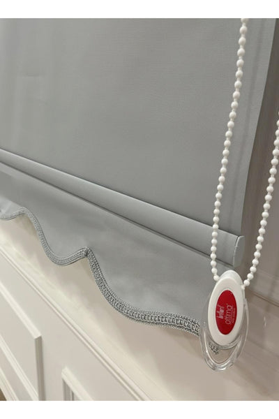 Roller Blind Thick Fabric (LINEN) Light Gray (ALUMINUM CASING TUBE)