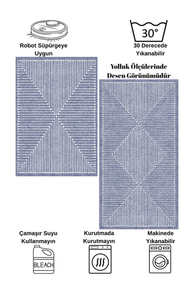 Terracotta Color Chenille-Look Design Runner Kitchen Rug