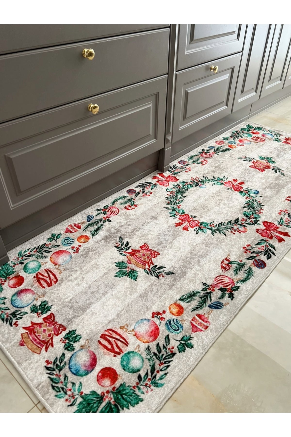 Stone Color - New Year Concept Holiday Kitchen Entryway Rug