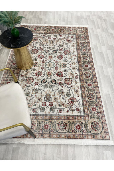 Kilim Motif FRINGED Classic Non-Slip Base Rug