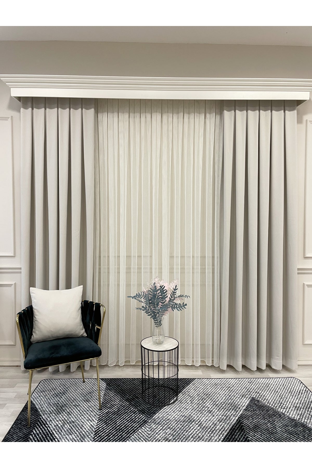 CAMEL Color 1/3 DENSE PLEAT Honeycomb Weave Soft Panama Blackout Curtain