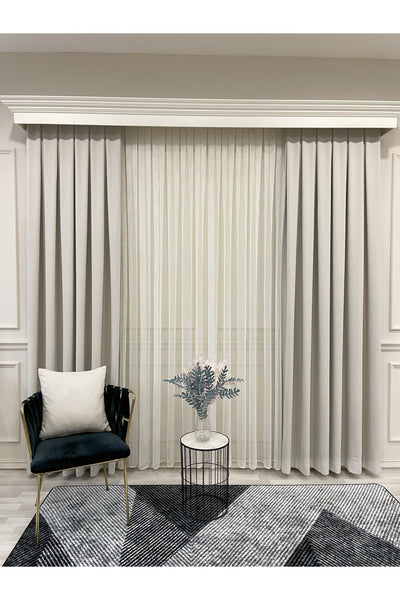 CAMEL Color 1/3 DENSE PLEAT Honeycomb Weave Soft Panama Blackout Curtain