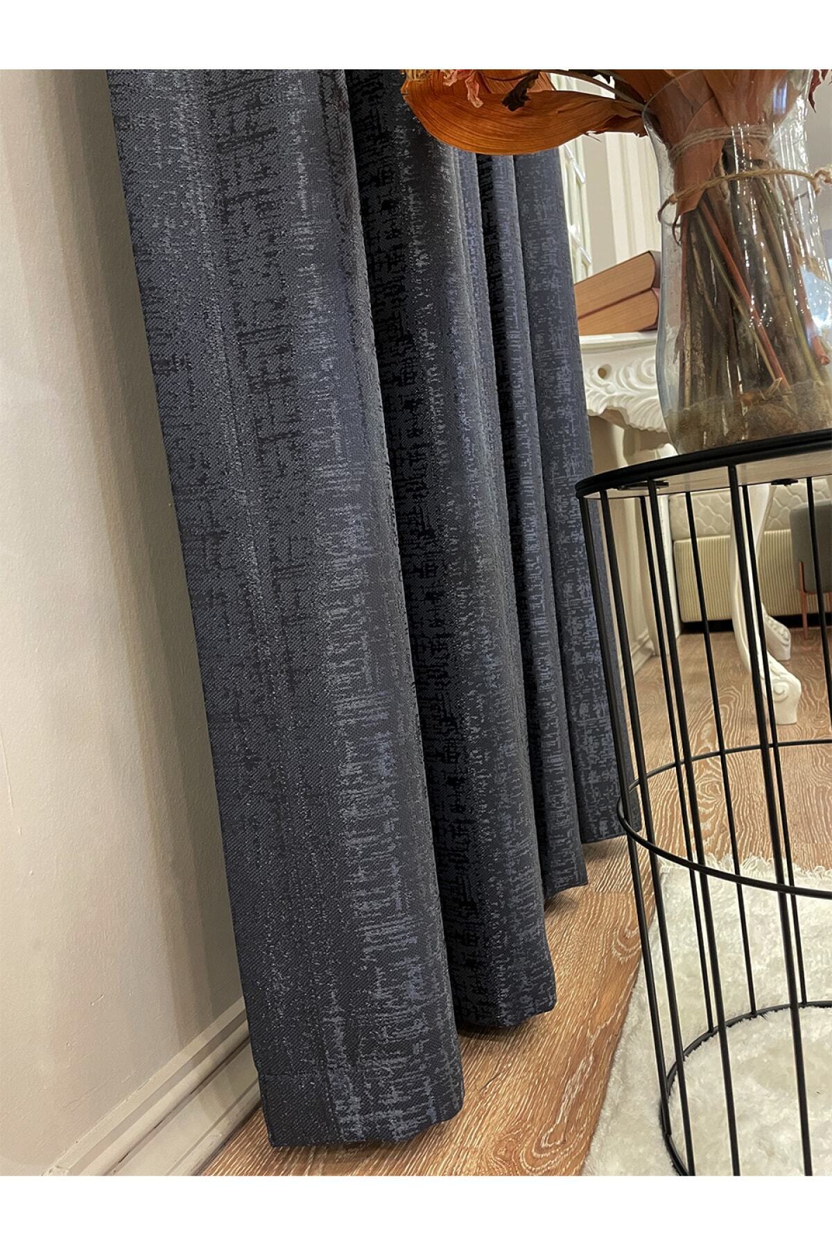 Dark Green - Jacquard Self-Patterned 1/2.5 Pleated Blackout Curtain