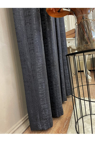 Dark Green - Jacquard Self-Patterned 1/2.5 Pleated Blackout Curtain