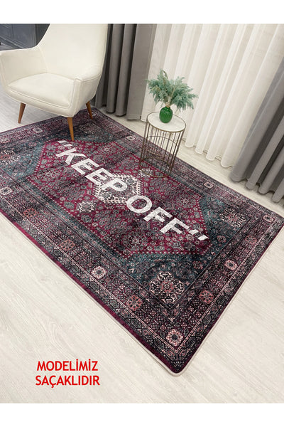 Pink Keep Off Fringed Latex Base Rug