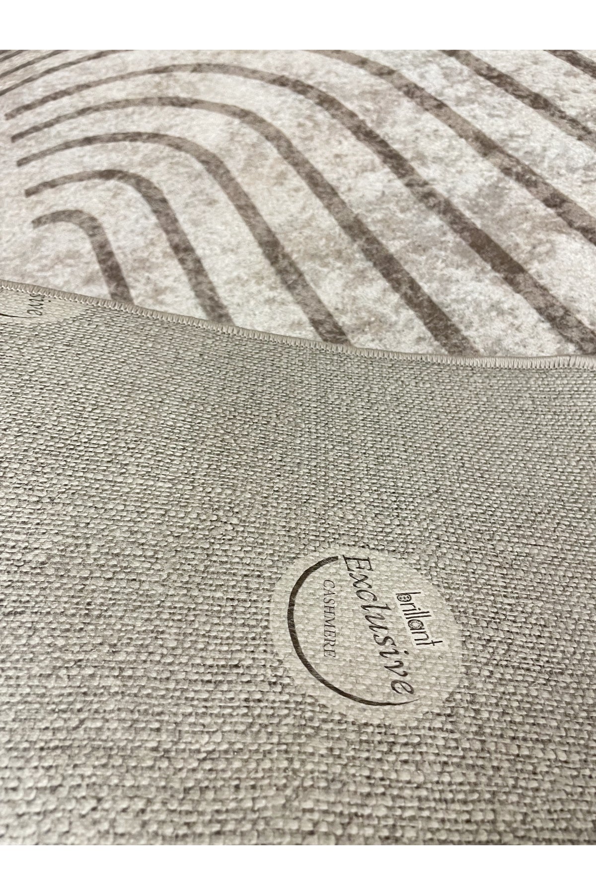 Beige Scandinavian Style Latex Non-Slip Base Rug