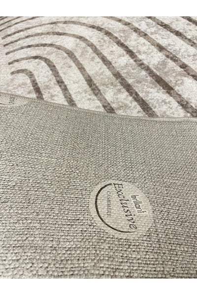 Beige Scandinavian Style Latex Non-Slip Base Rug