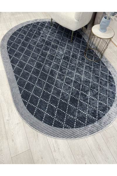 GREEN-BROWN Jute Sisal Look Bordered Non-Slip Base Runner Rug